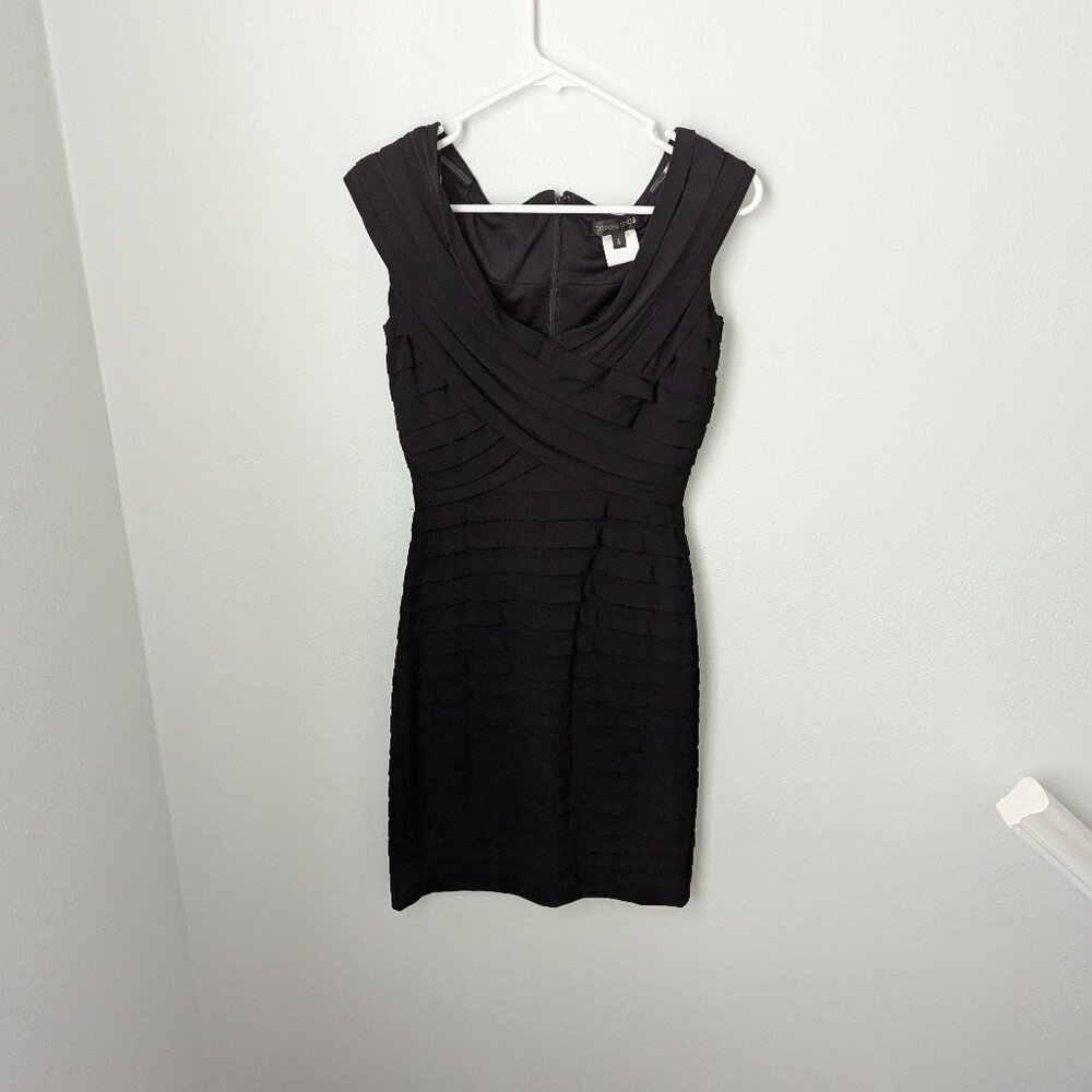 Tadashi Shoji Women's Black Cap Sleeve Dress, Small